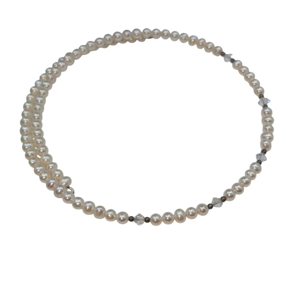 Lot of 9 Pcs of Faux Pearl Rhinestone Chain & Filigree Silver Tone Metal Jewelry