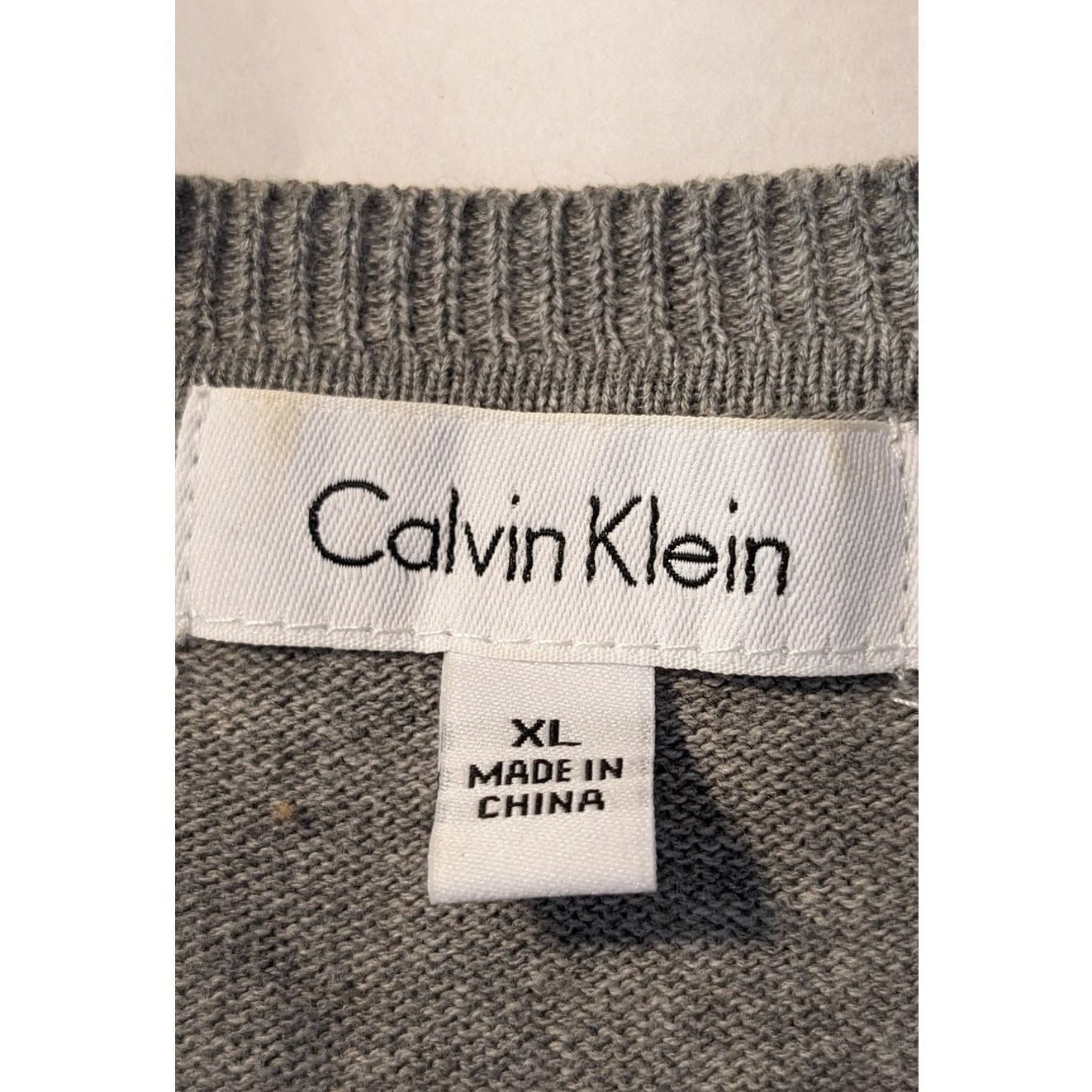 Calvin Klein Gray/White Striped Gold Button 3/4 Sleeve Cardigan Womens Sz XL
