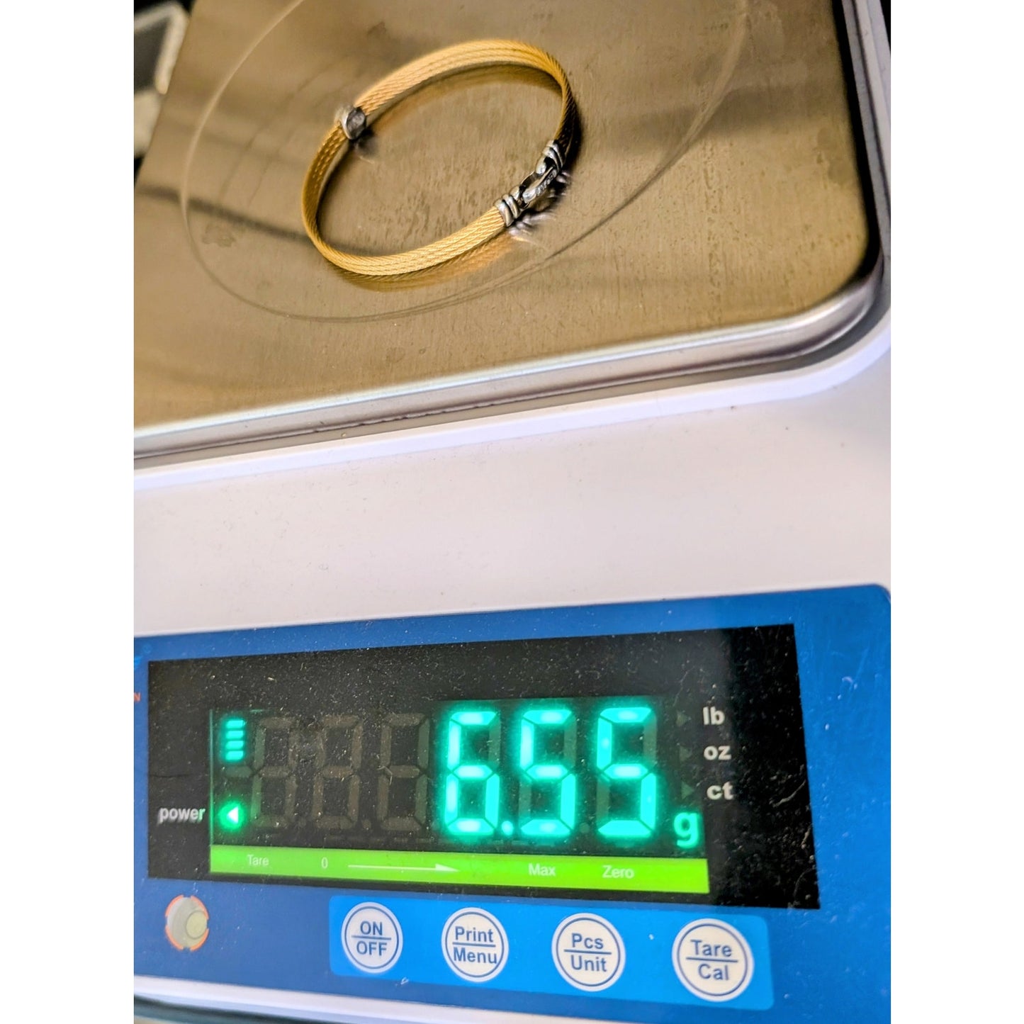 Alor 18K White Gold 9 Diamond & Stainless Steel Cable Bracelet