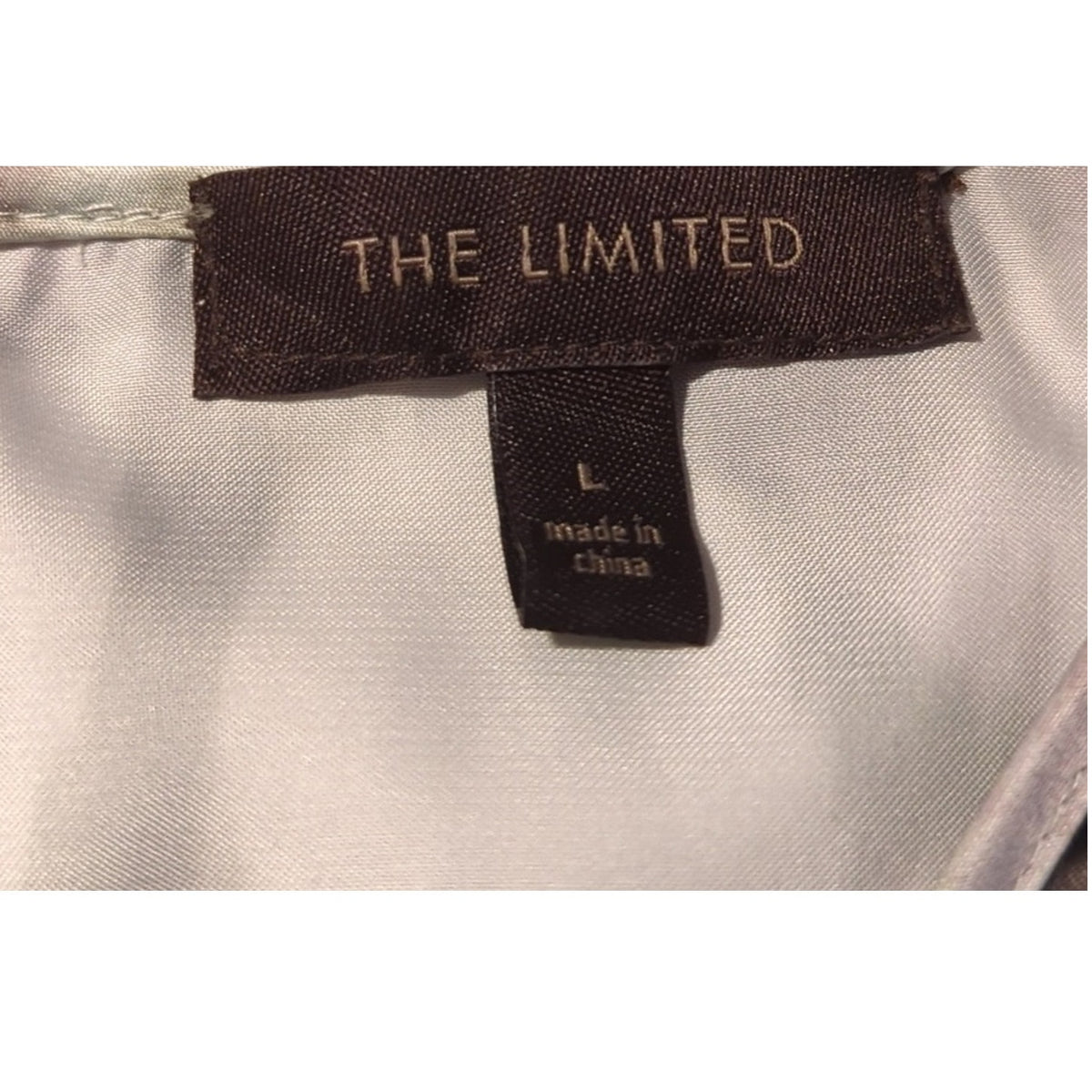 The Limited Muted Gray/Mauve Ruffle Front Sleeveless Blouse Women's Size L