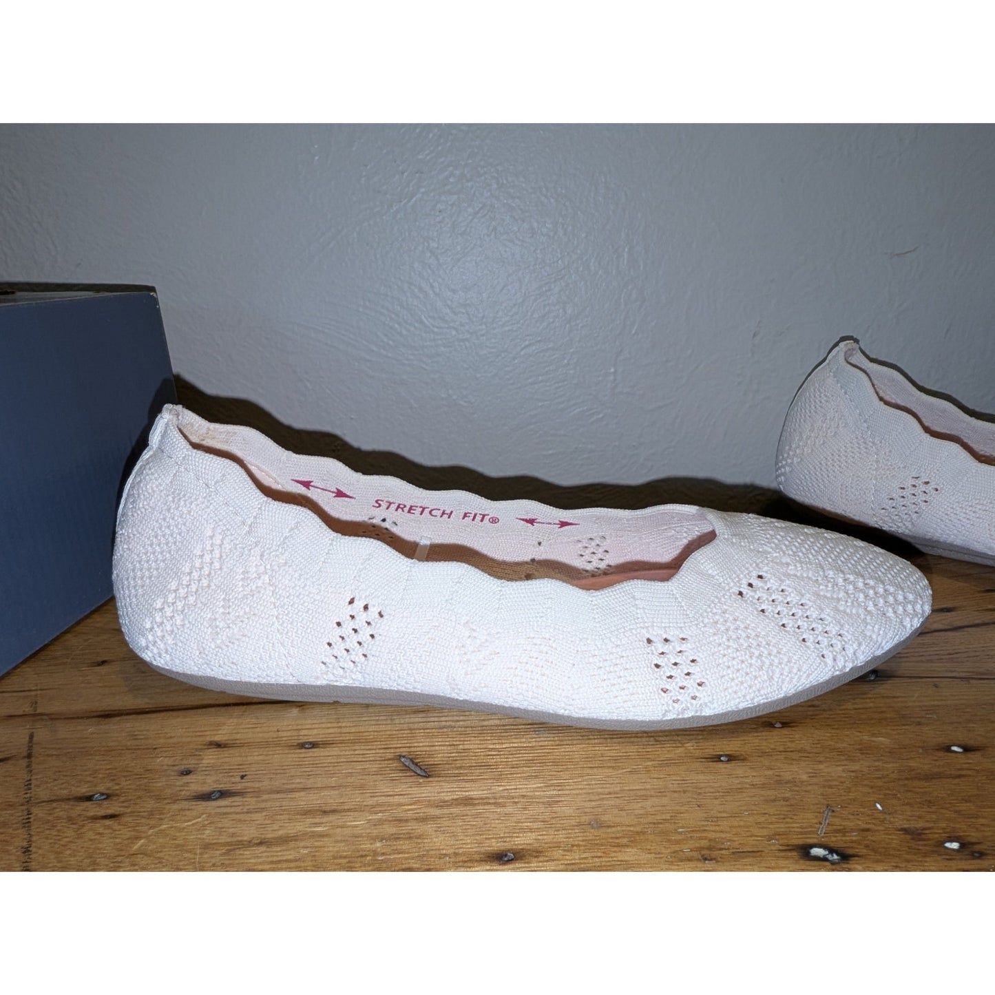 Skechers Cleo's Simply Airy Vegan Stretch Memory Foam Flat Shoes New in Box Sz 7