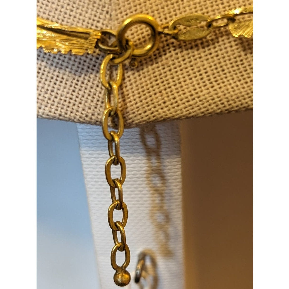 Vintage 1950s Made in Germany Rolled Gold Leaf Design Open Link Chain Necklace