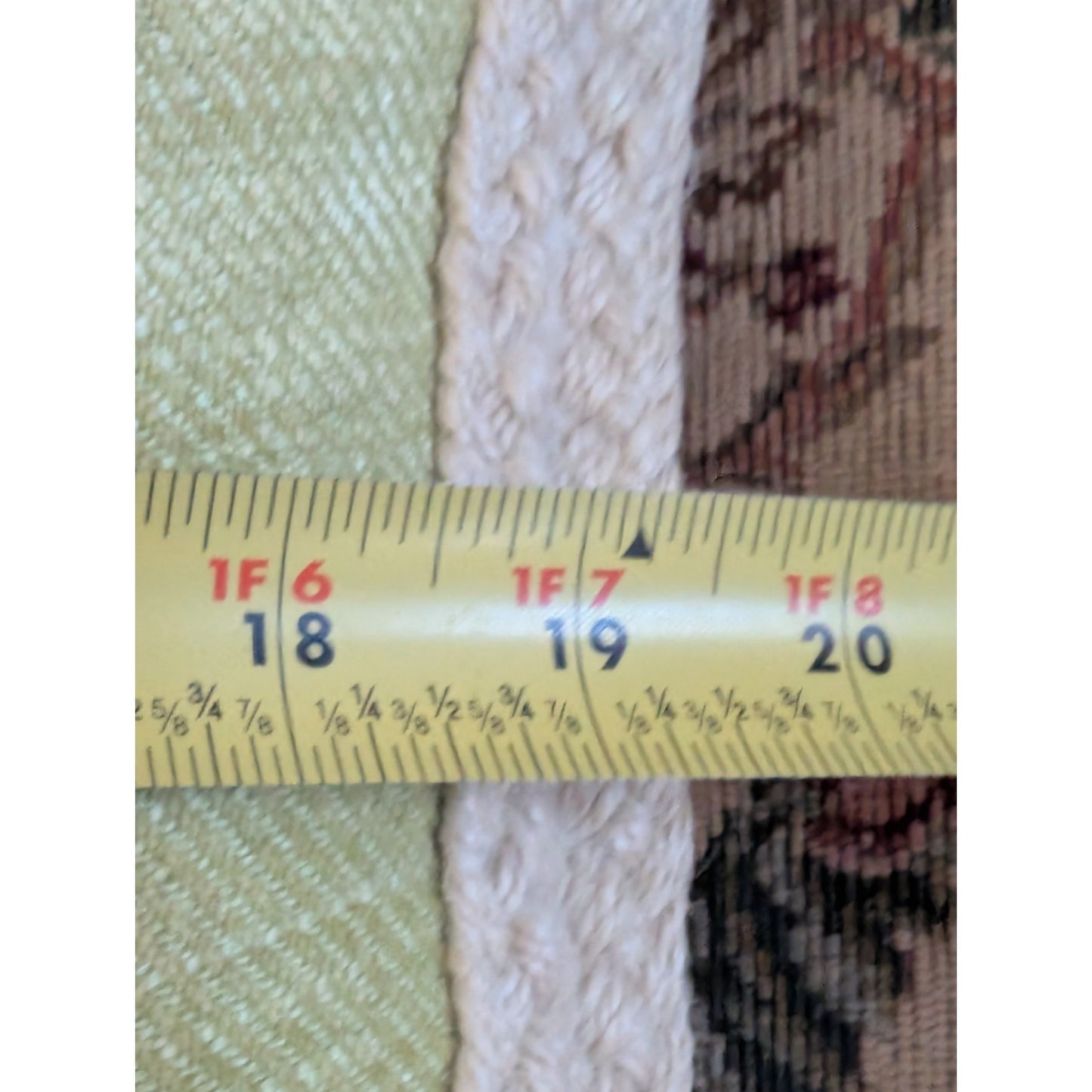 Green Chenille Jute Braided Trim Linen Look Zippered Back Feather Fill Pillow
