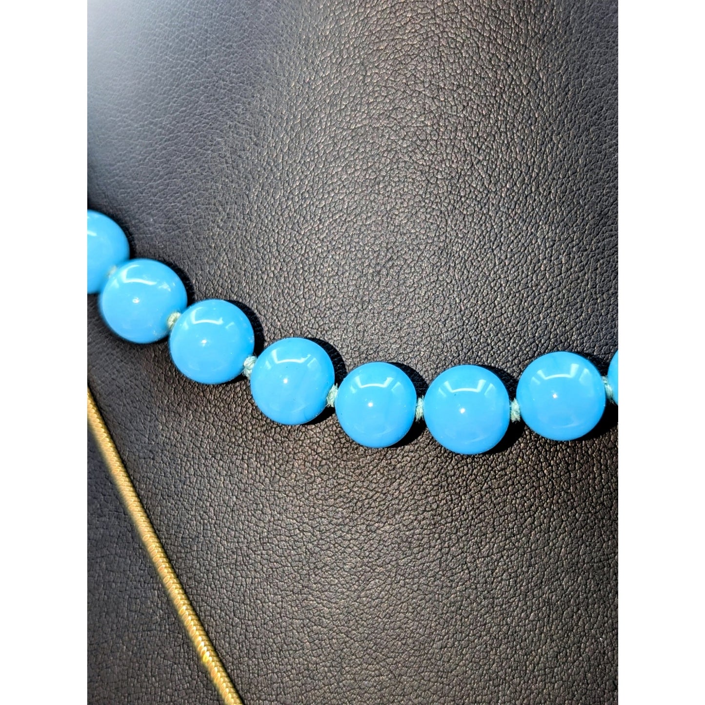 Three Piece Vintage to Modern Gold Tone & Turquoise Bead Jewelry Lot