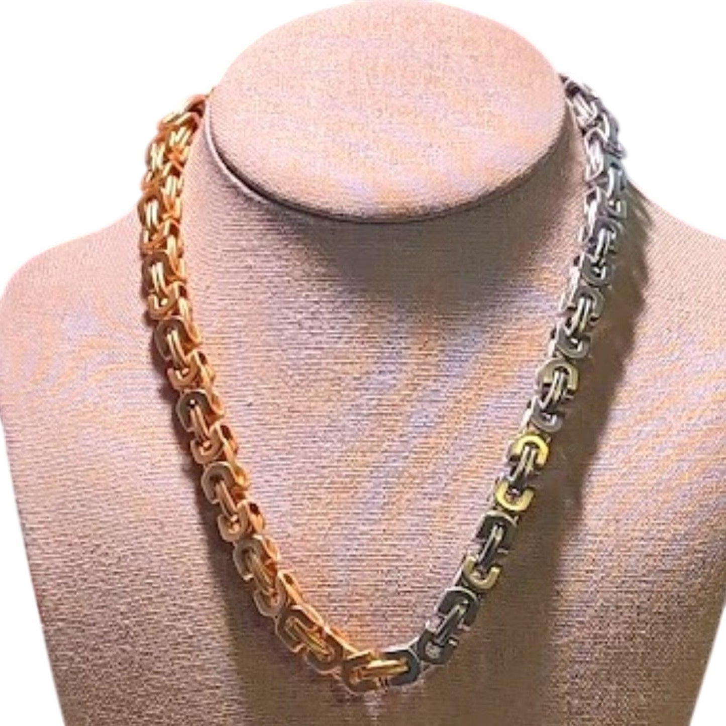 Half & Half Unique Chain Link Necklace
