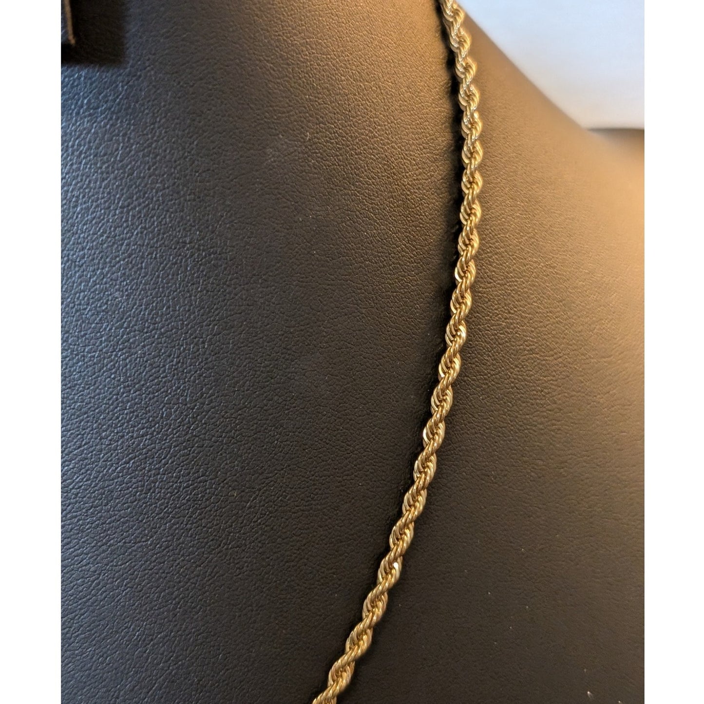 Gold Tone 3mm Rope Chain Marked Korea