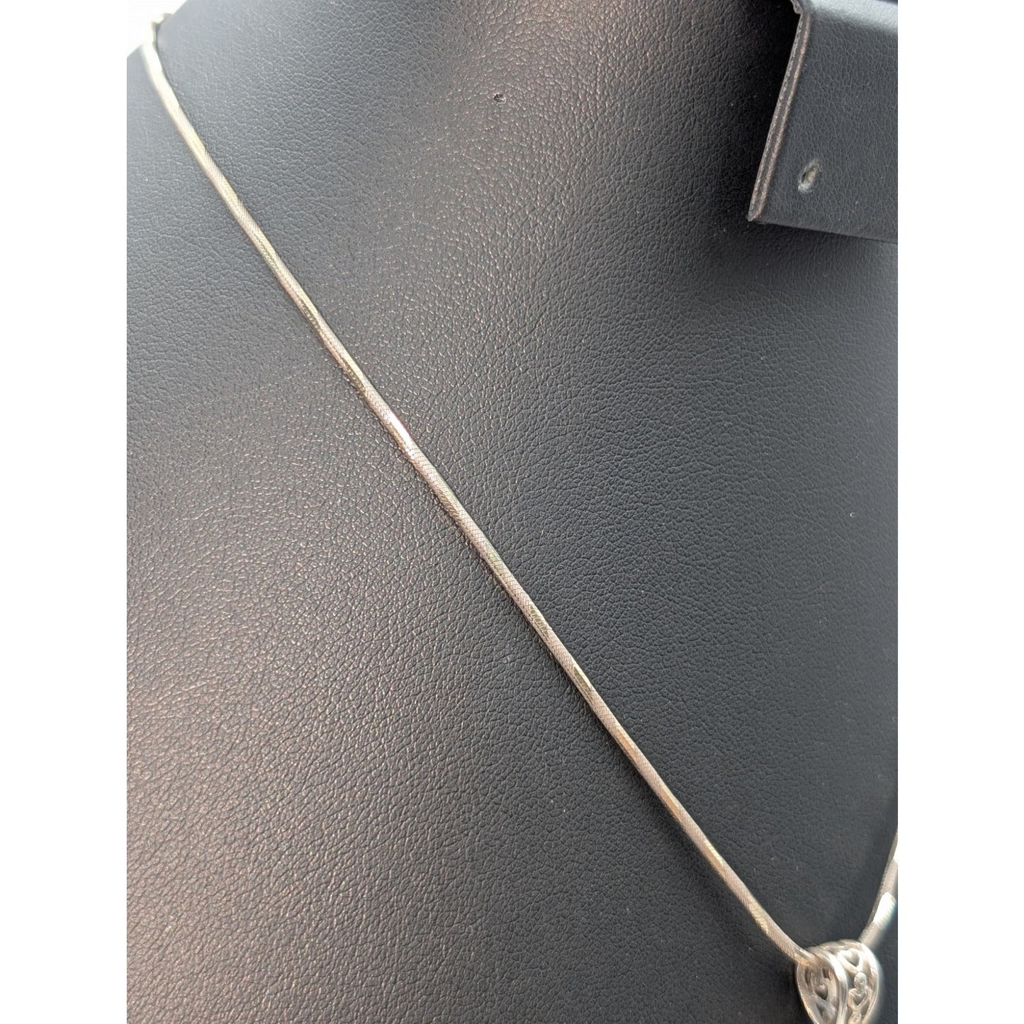 925 Sterling Silver Chunky Filigree Articulated Cross Pendant Chain 16" Necklace