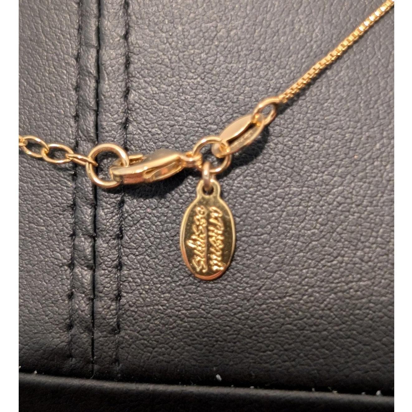 Athena Designs Initial 'C' 18k Gold Filled Box Chain 15.75"-17.5" Necklace NWOT