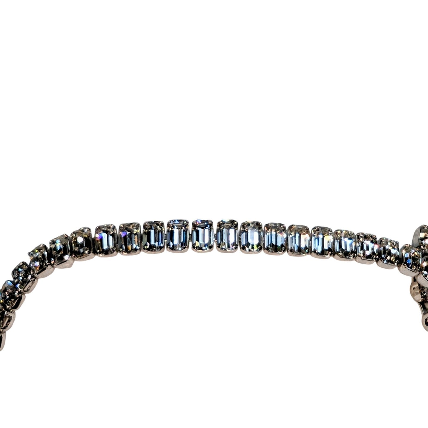 Vintage Weiss Signed Brilliant Cut Clear Baguette Rhinestone 16.5" Necklace
