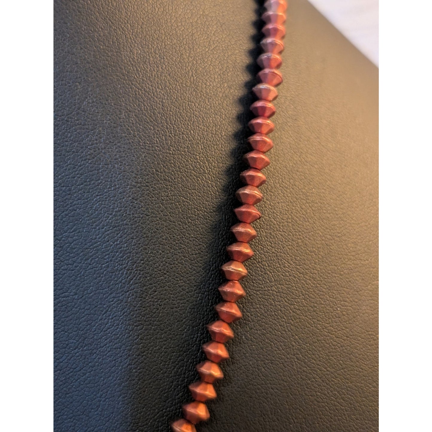 Chico's Metallic Red Bead Gold Tone Fluted Fringe 16.5-20" Necklace