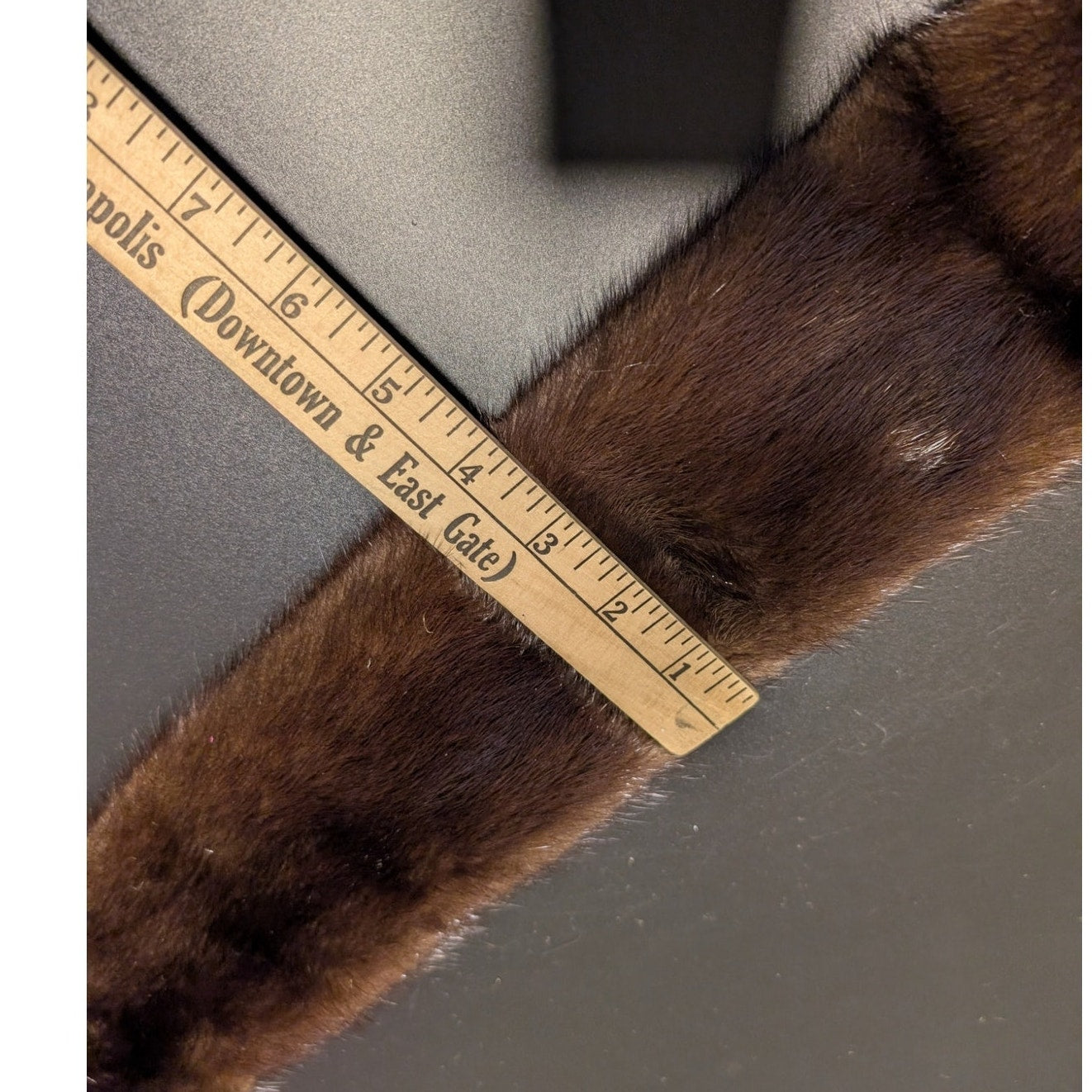 Vintage Mink Collar 3-3/4"W X 38"L Clamp Close Velvet Back