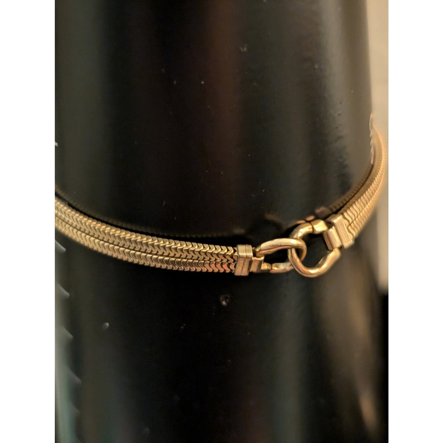 Vintage 40s Forstner 12K Gold Filled ID Double Square Snake Chain Bracelet