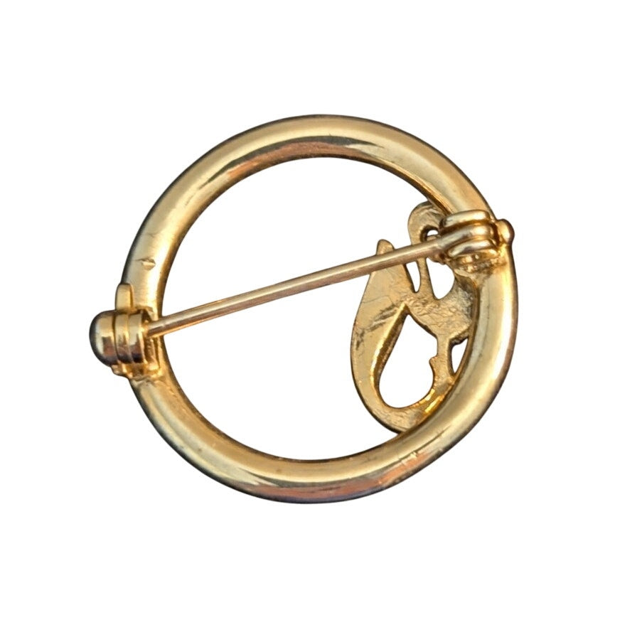 Vintage Gold Tone Circle Pin