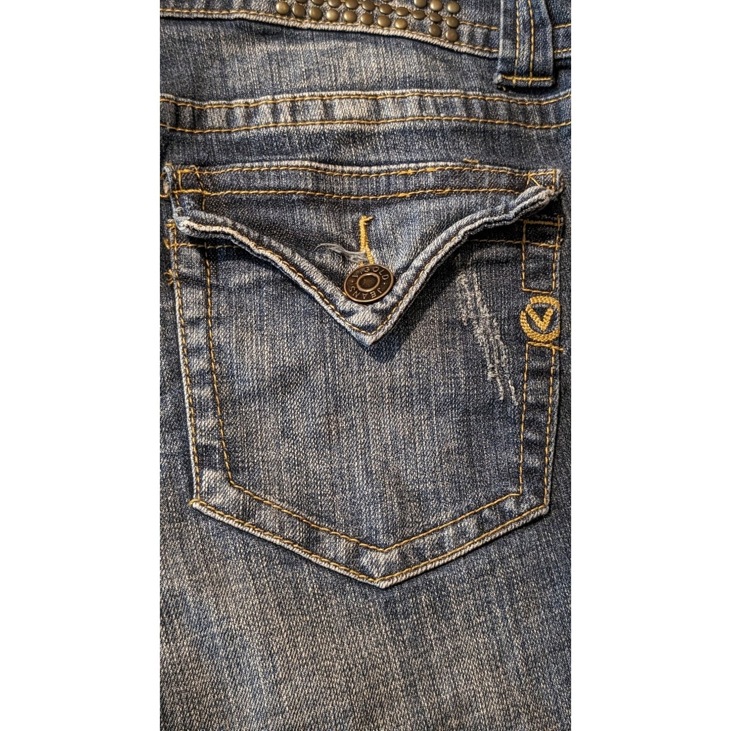 Vigold Embellished Boot Cut Faded Jean Junior Womens Size 11