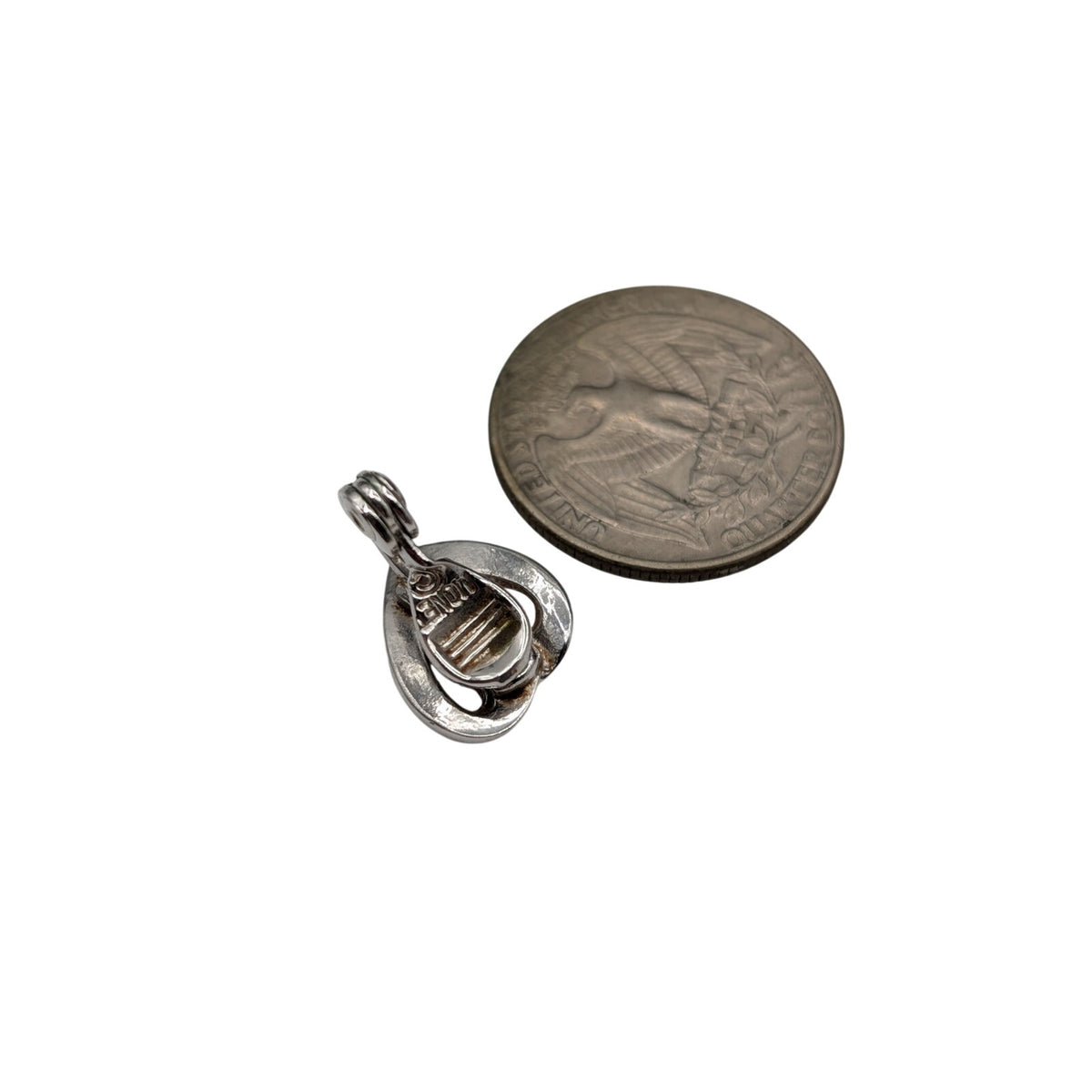 Vintage Monet SINGLE Silver Tone Abstract Heart Clip On Earring