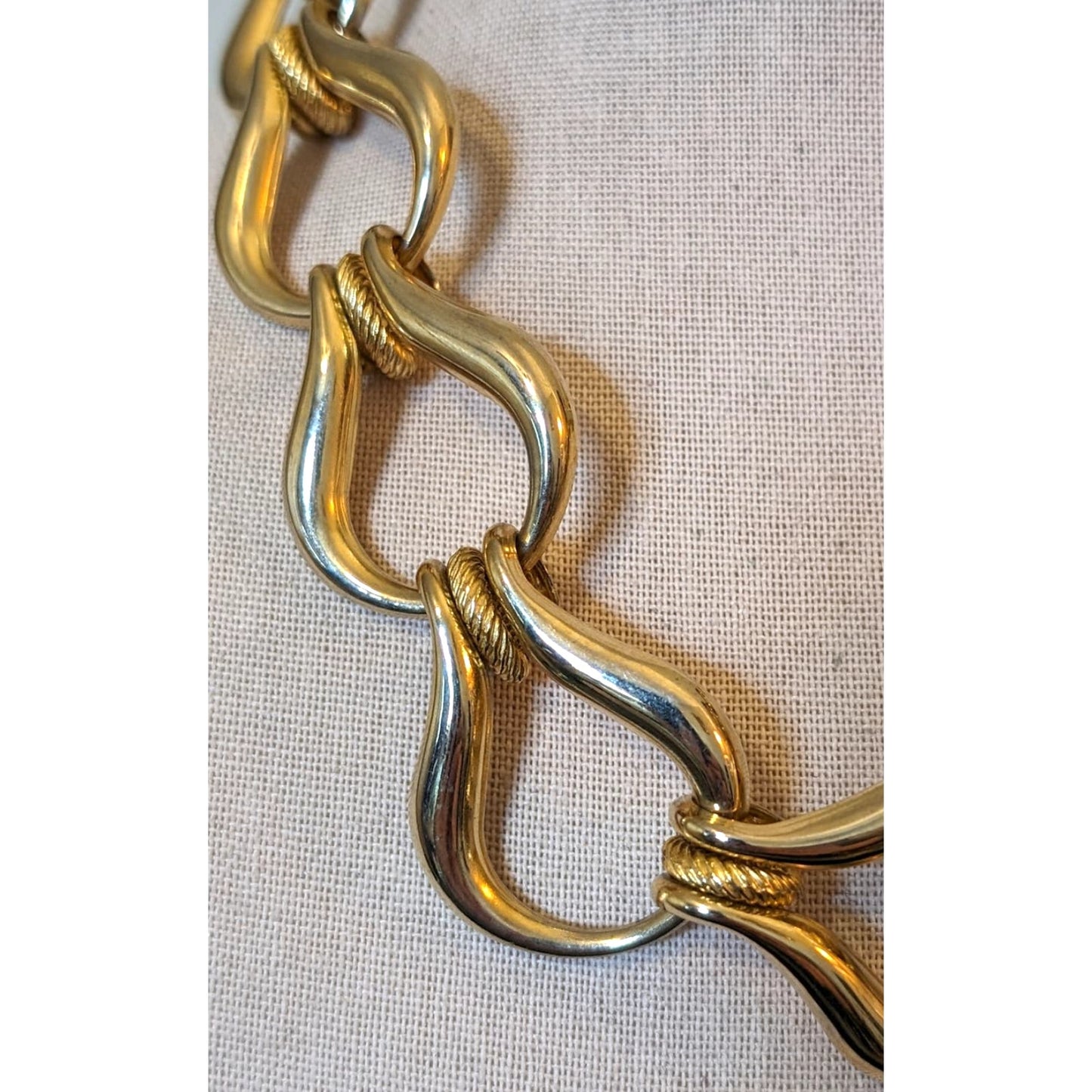 Vintage Chunky Equestrian Chain Link Necklace W/ Toggle Clasp