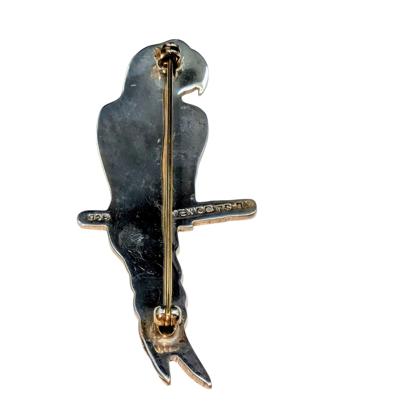 Vintage Taxco TS-79 Mexico 925 Sterling Silver Large Parrot Brooch