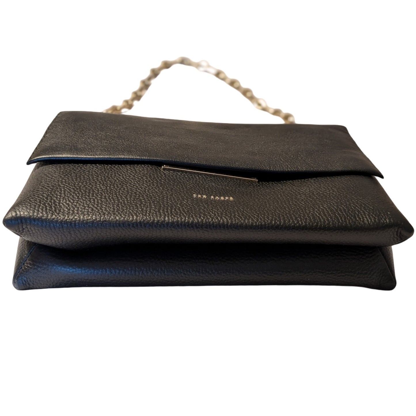 Ted Baker London NWT Large Black Leather Bar Detail Diaana Satchel Handbag