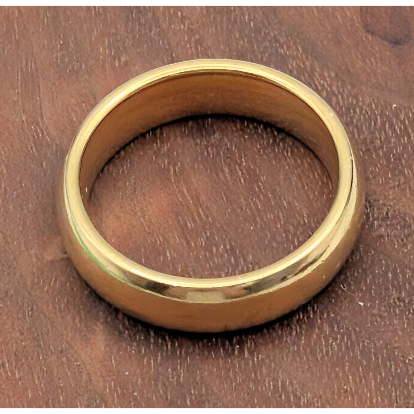 Vintage 18K Yellow Gold Artcarved Women's Wide Wedding Band Ring Size 6.5