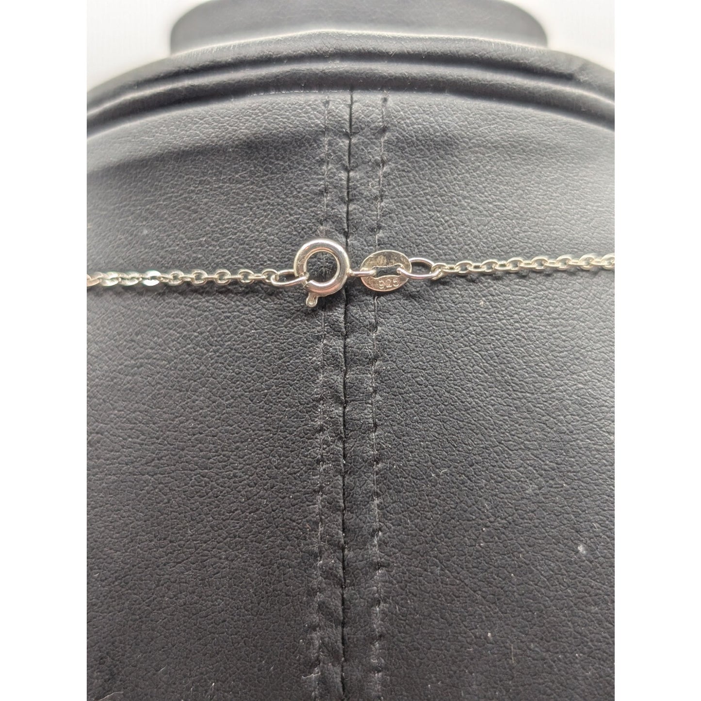 Silver Tone Faux Opal Inlay Turtle Pendant Chain 18" Necklace