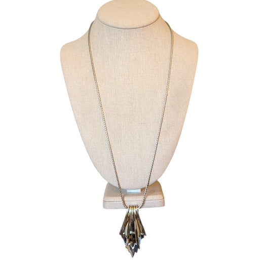 Vintage Rare Monet Multi-Tone Gold Plated Pendant 26" Necklace