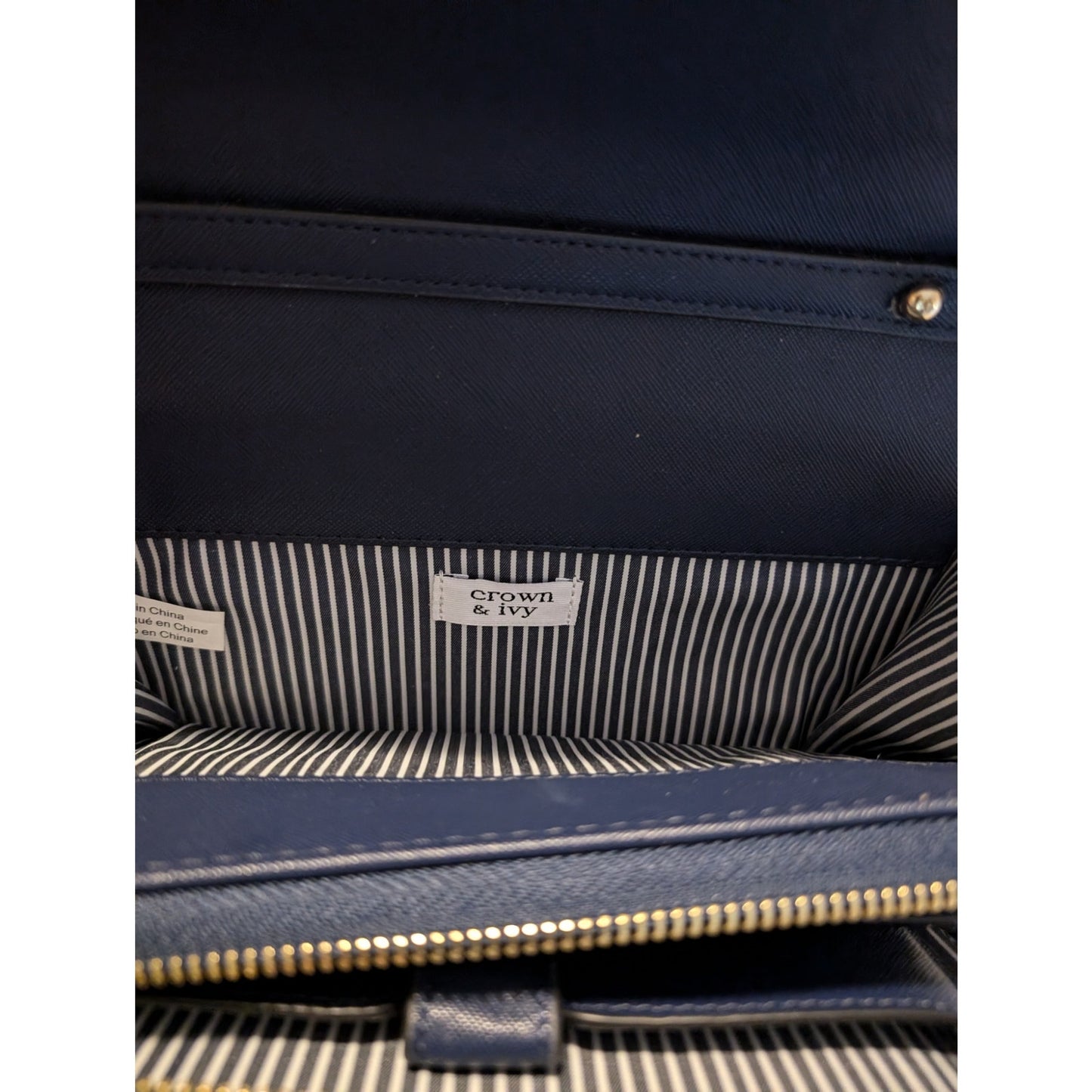 Crown & Ivy Navy Polka Dot One Size Crossbody Bag