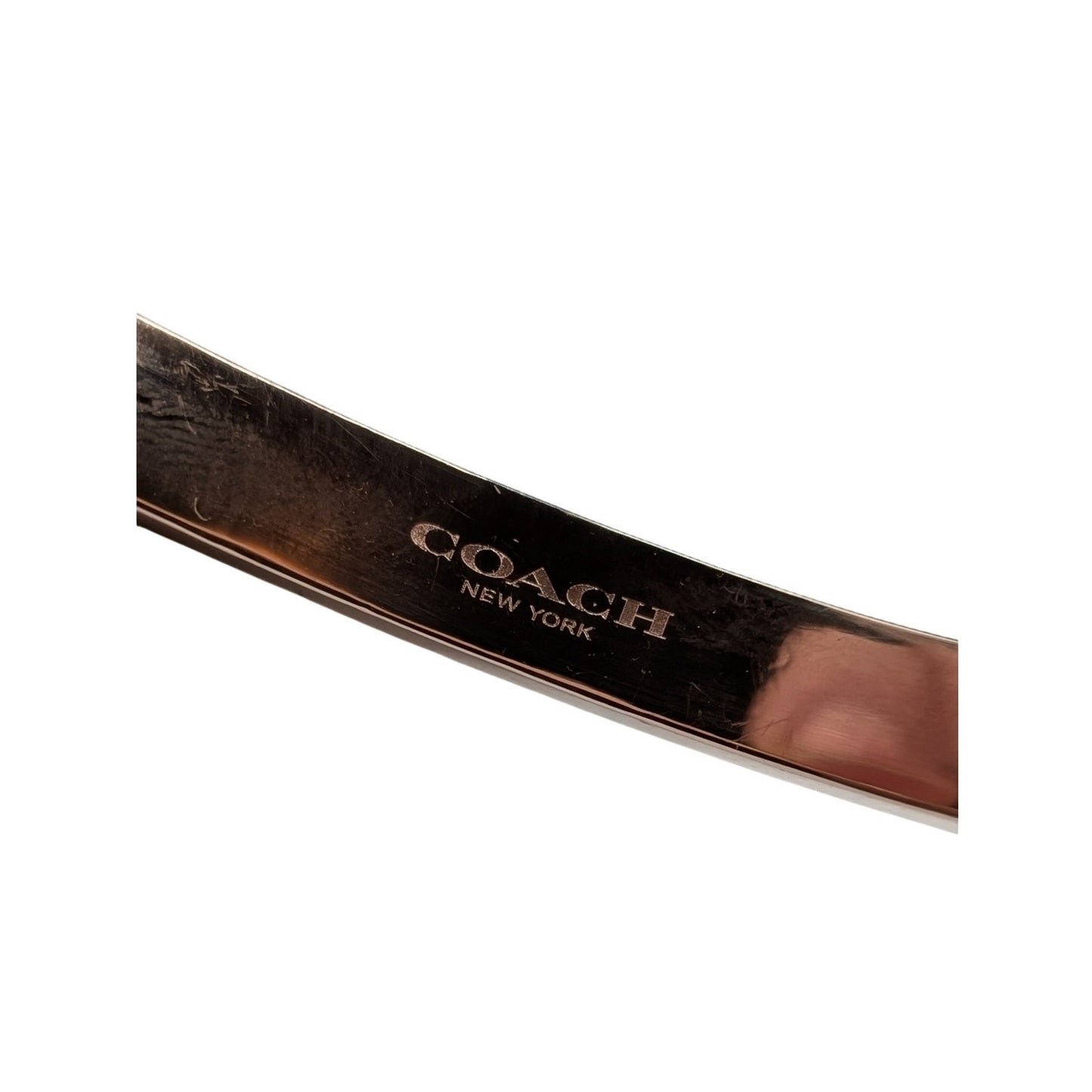 Coach Outlet Signature Kissing 'Cs' Hinged Plated Rose Metal Bangle Bracelet