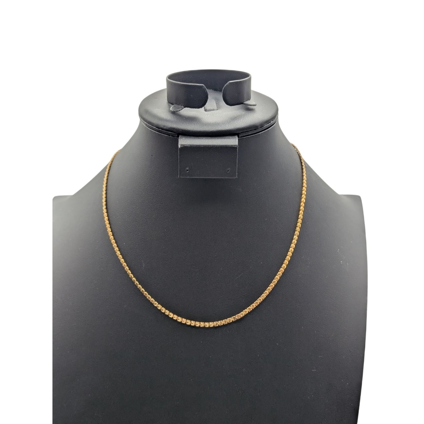 Vintage Gold Tone Petite Square Link Chain 18.5" Necklace