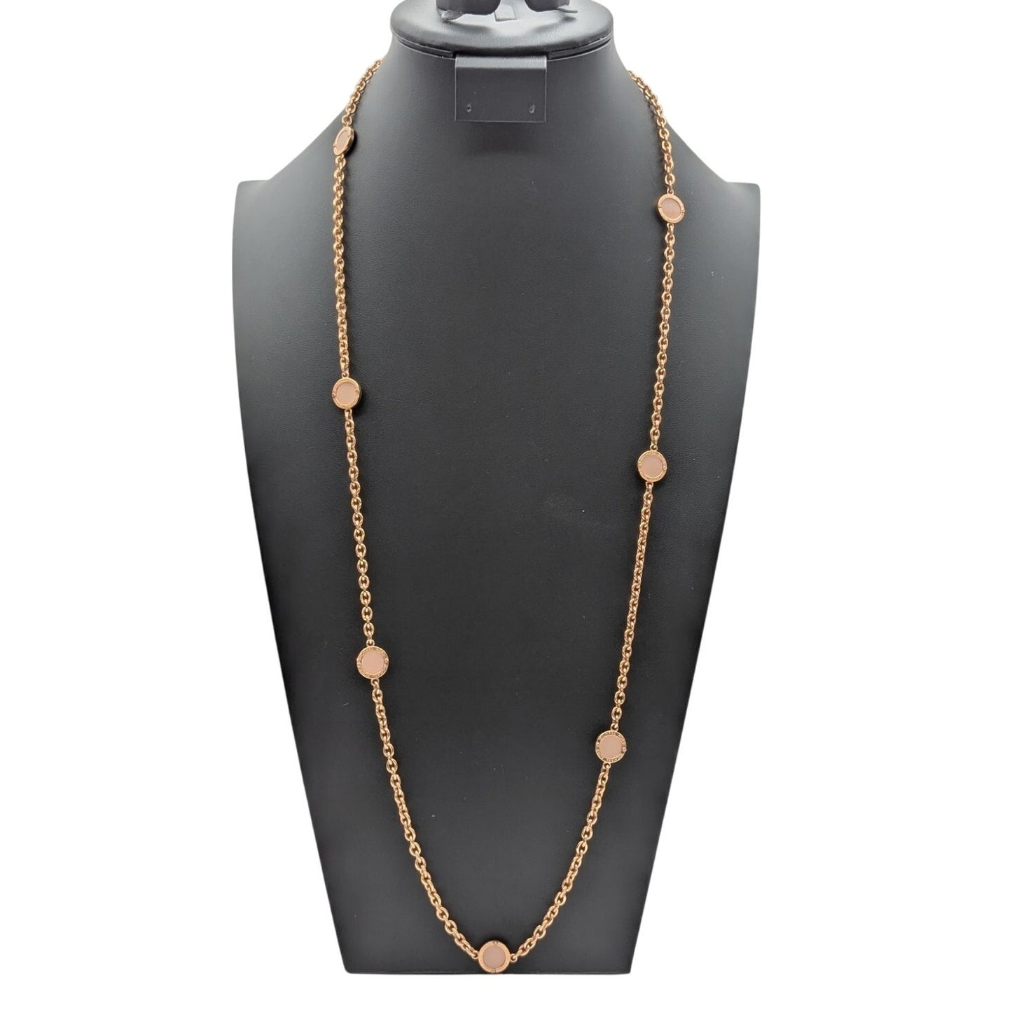 Michael Kors Resin Station Rose Tone Chain 36" Necklace
