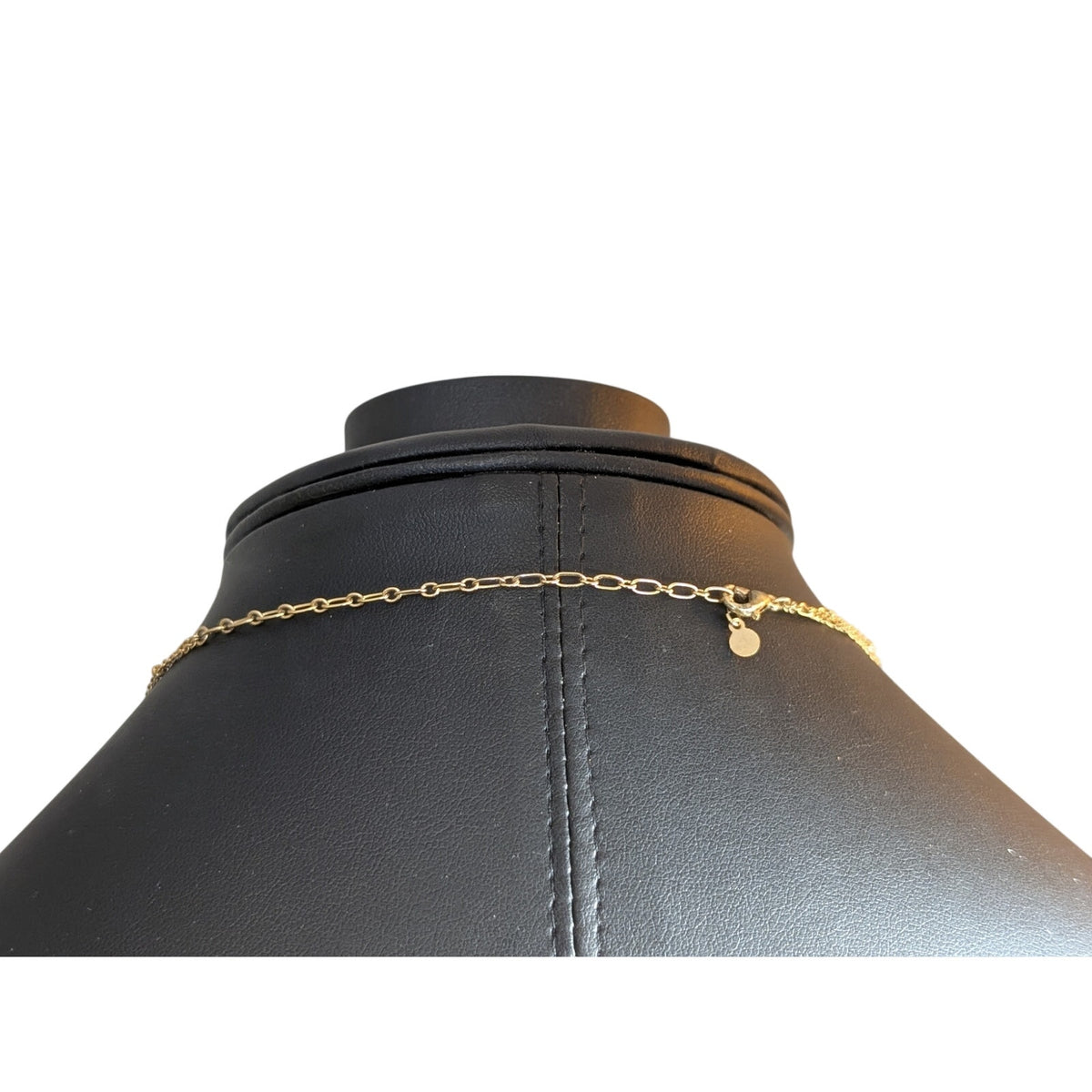 Dainty Dangling Stars Double Strand Gold Tone Chain Necklace
