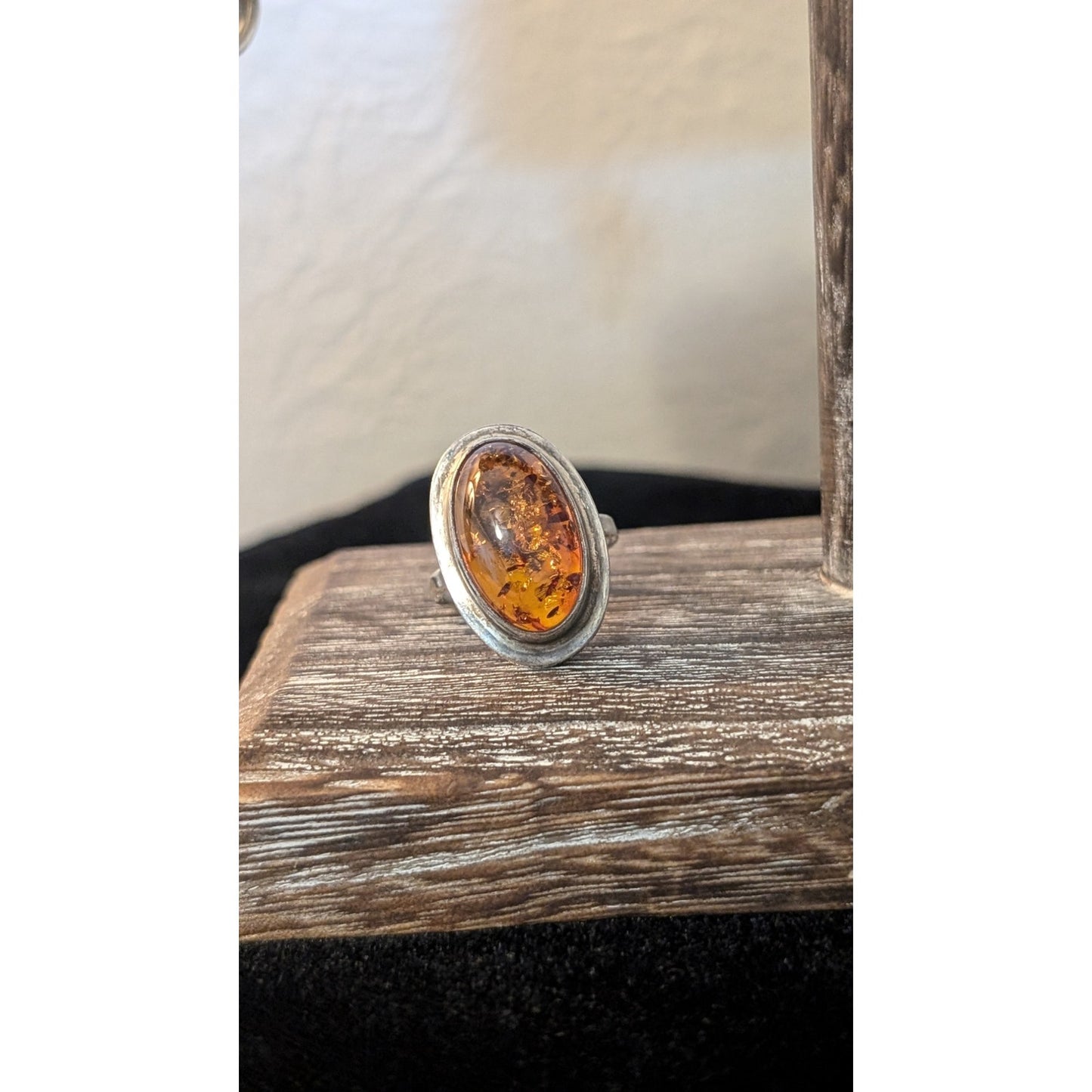 Vintage Polish Gdansk Amber 925 Ring & Amber Marked KW 925 Bracelet Set