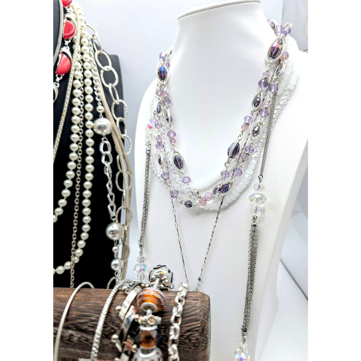 Reseller's Delight 47 Piece Silver Tone Vintage to Modern Costume Jewelry Lot