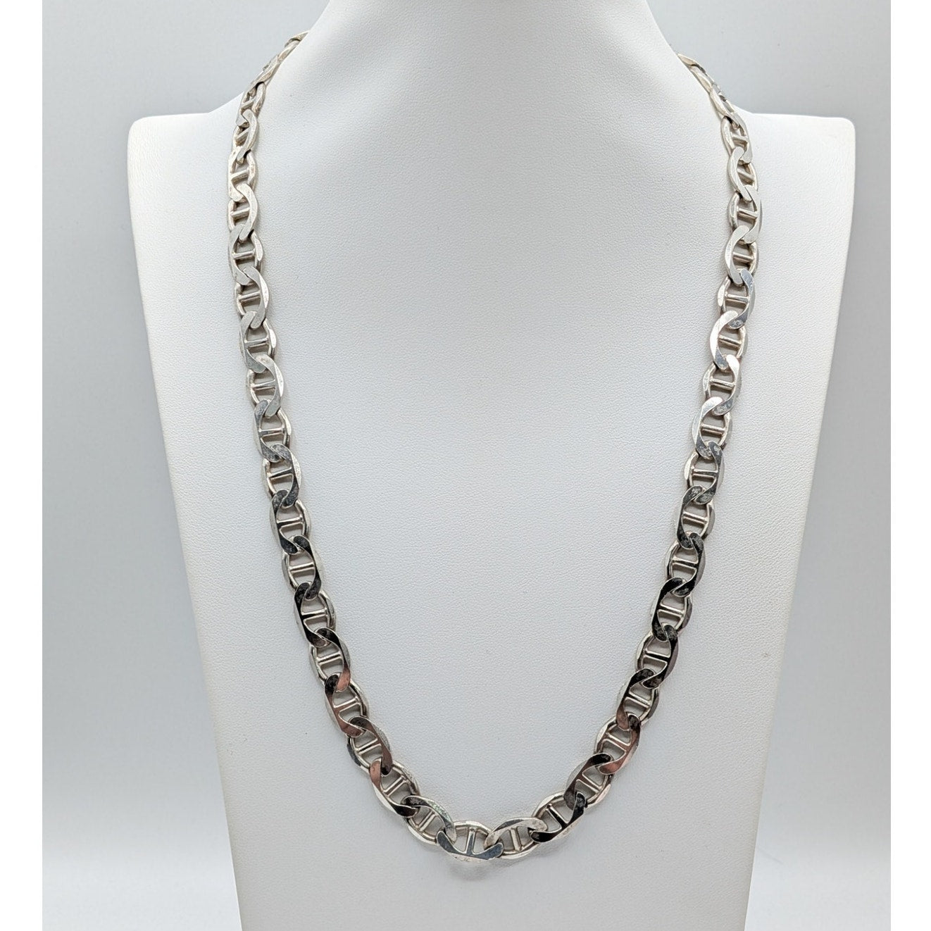 Marked 925 Italy Sterling Silver 24" Mariner's Link Heavy Chain Necklace 71.81g