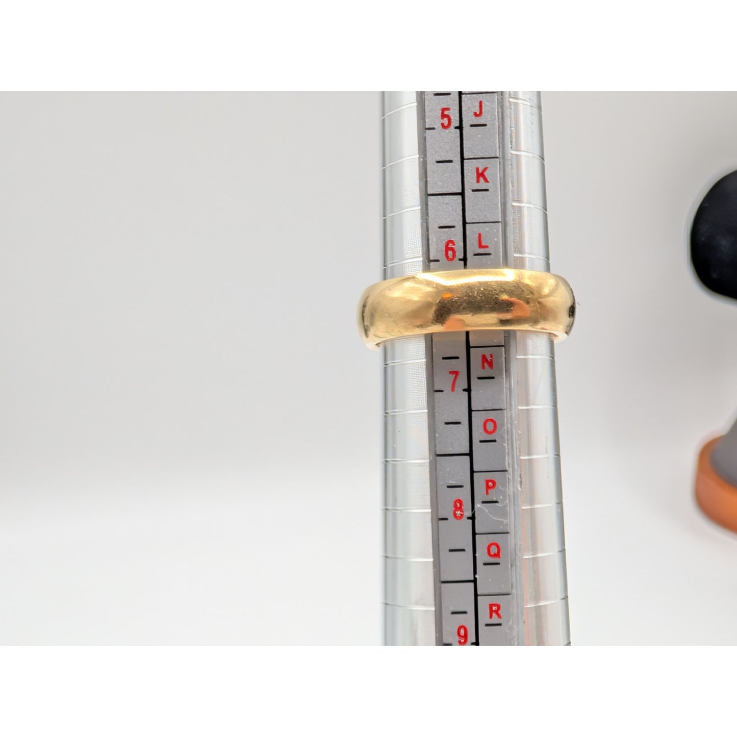 Vintage 18K Yellow Gold Artcarved Women's Wide Wedding Band Ring Size 6.5