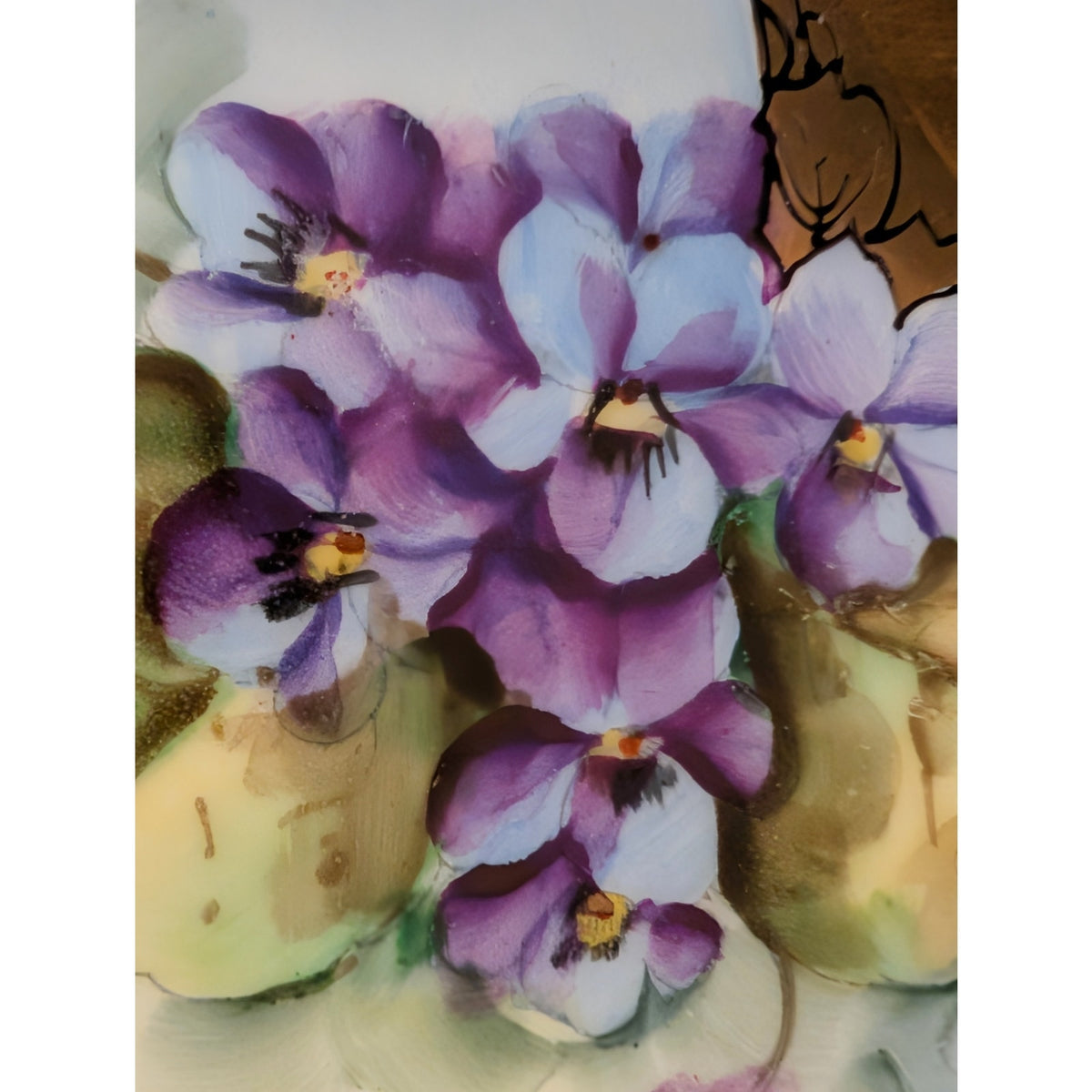 Vintage Uno Favorite Bavarian Hand-Painted Purple Violets Gilt Edge 6" Plate