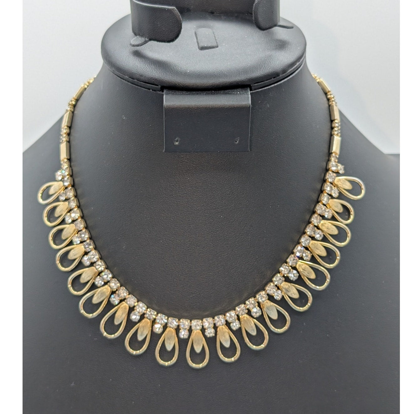 Sarah Coventry Vintage Chain-De-Lites Gold Tone Rhinestone Necklace