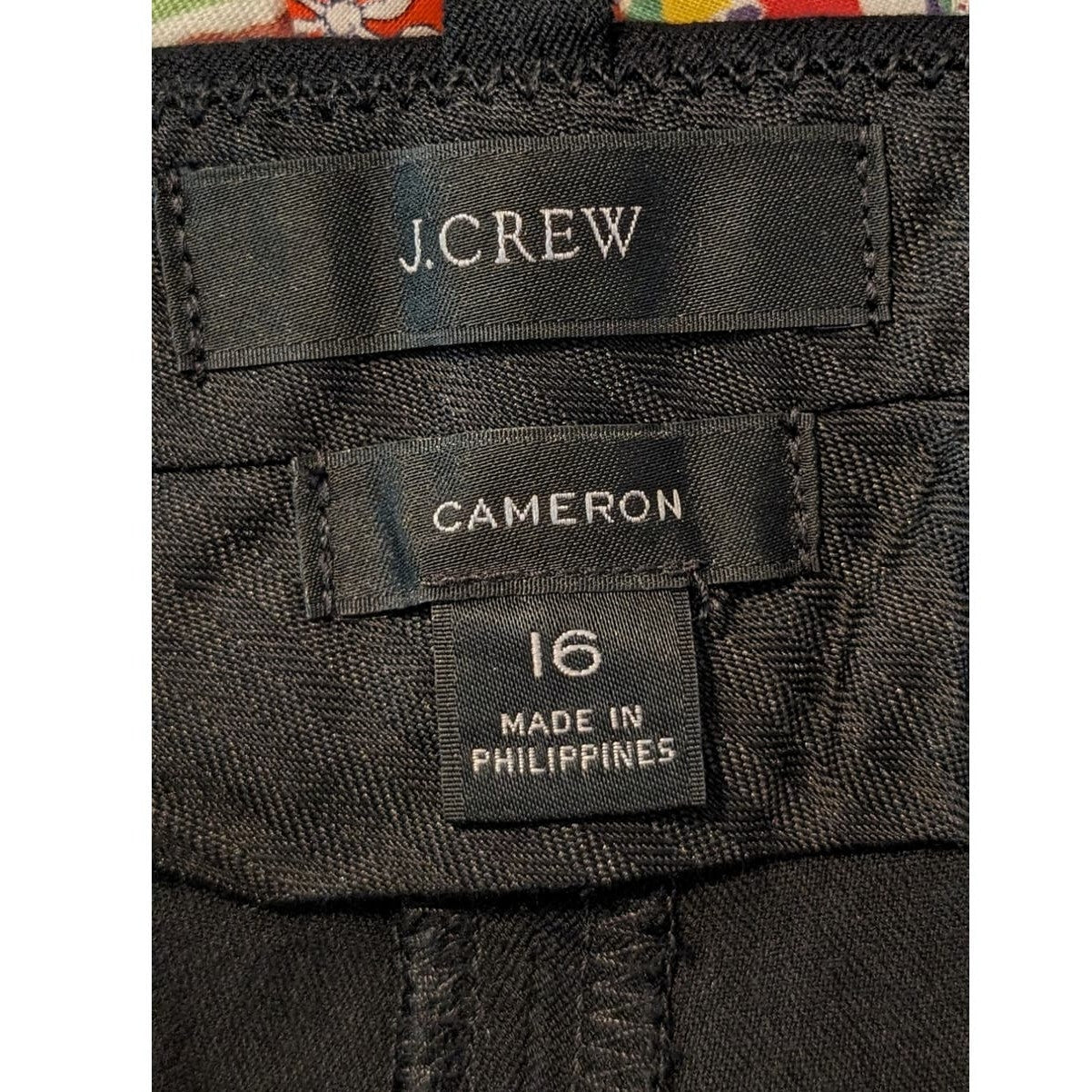 J. Crew Black 'Cameron' Cotton Viscose Stretch Crop Pant Womens Sz 16