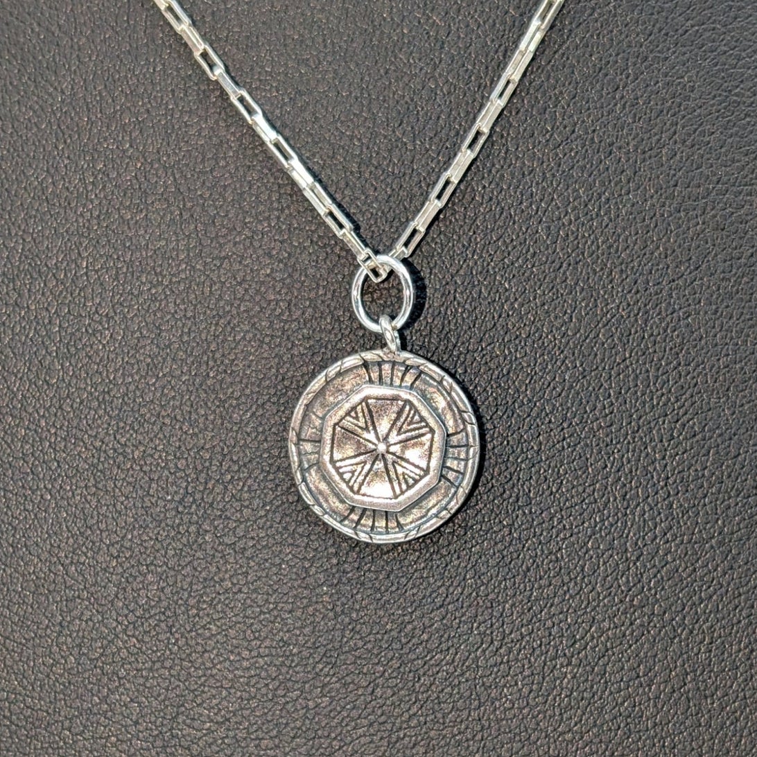Silpada Charm Pendant On 925 Sterling Silver Rectangle Link 18" Chain Necklace