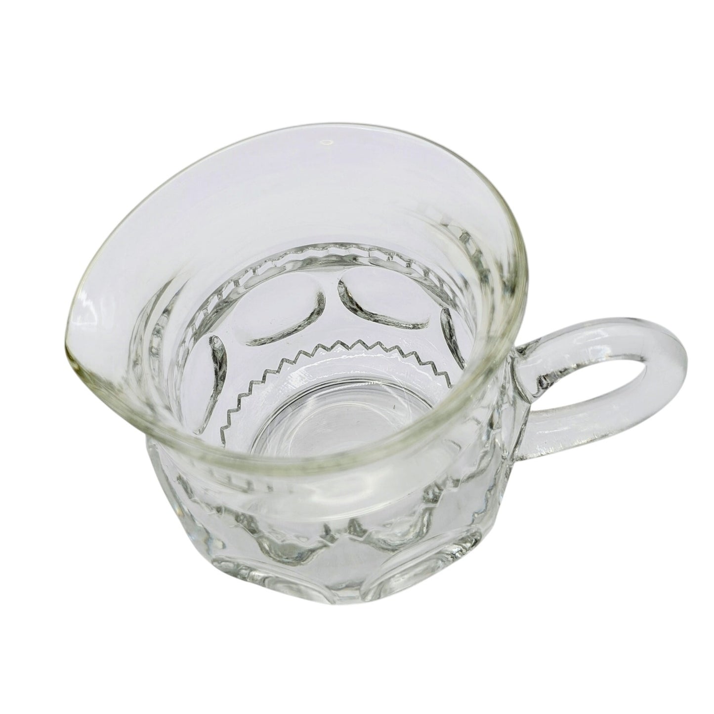 Vintage King's Crown Clear Small Glass Handled Creamer