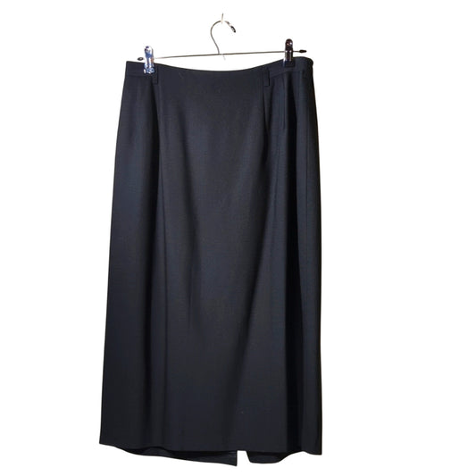 Talbots Wool/Lycra Black Midi A-Line Fully Lined Skirt Women's Plus Size 12W