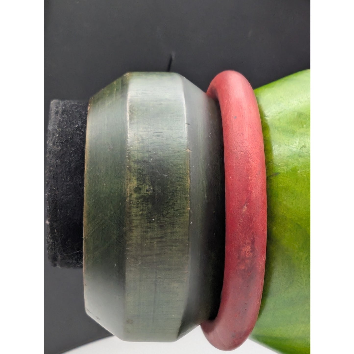 Lot of Five Vintage Wooden Bangle Bracelets Four Painted & Three Natural