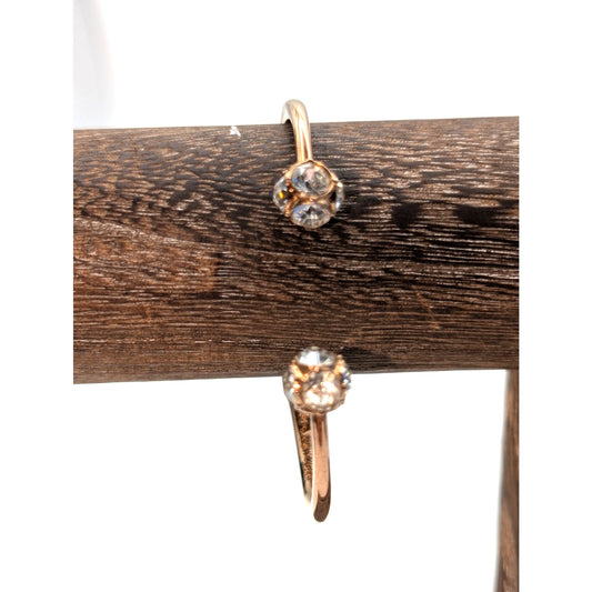 Kate Spade Rose Gold Tone Hinged Cuff Rhinestone Bracelet