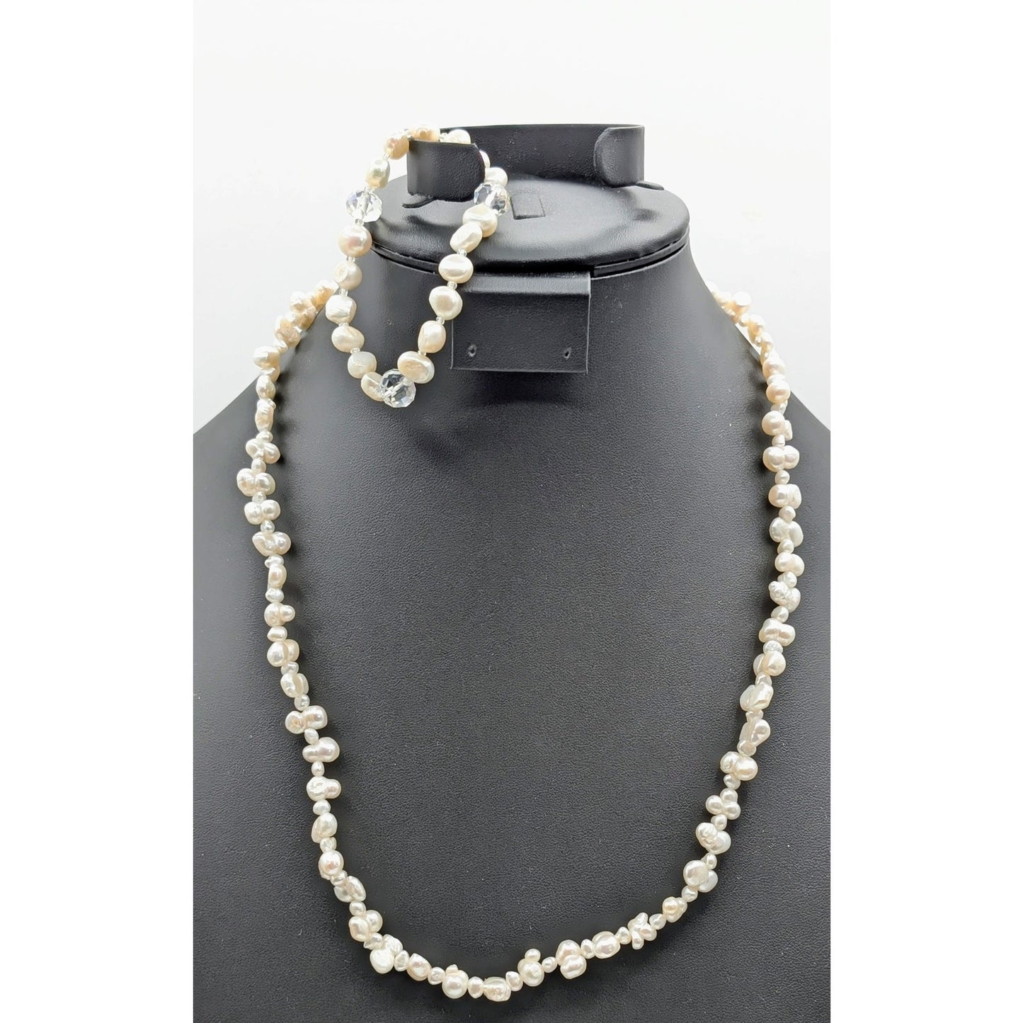 Natural Genuine Peanut & Baroque Irregular Shaped Pearl Necklace & Bracelet Set