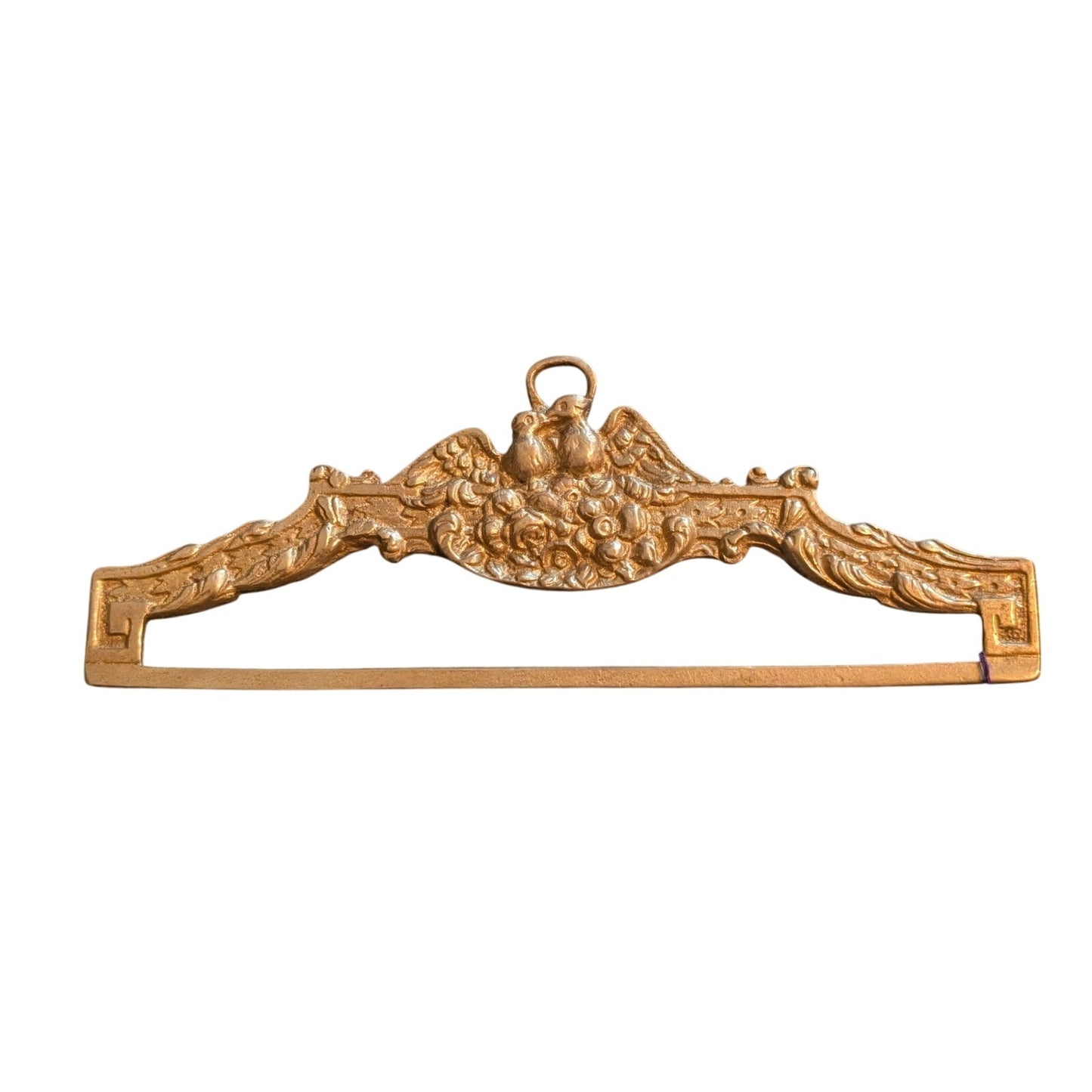 Vtg Made in Italy Ornate Brass Bell Pull End Fittings For Tapestry Wall Hanger