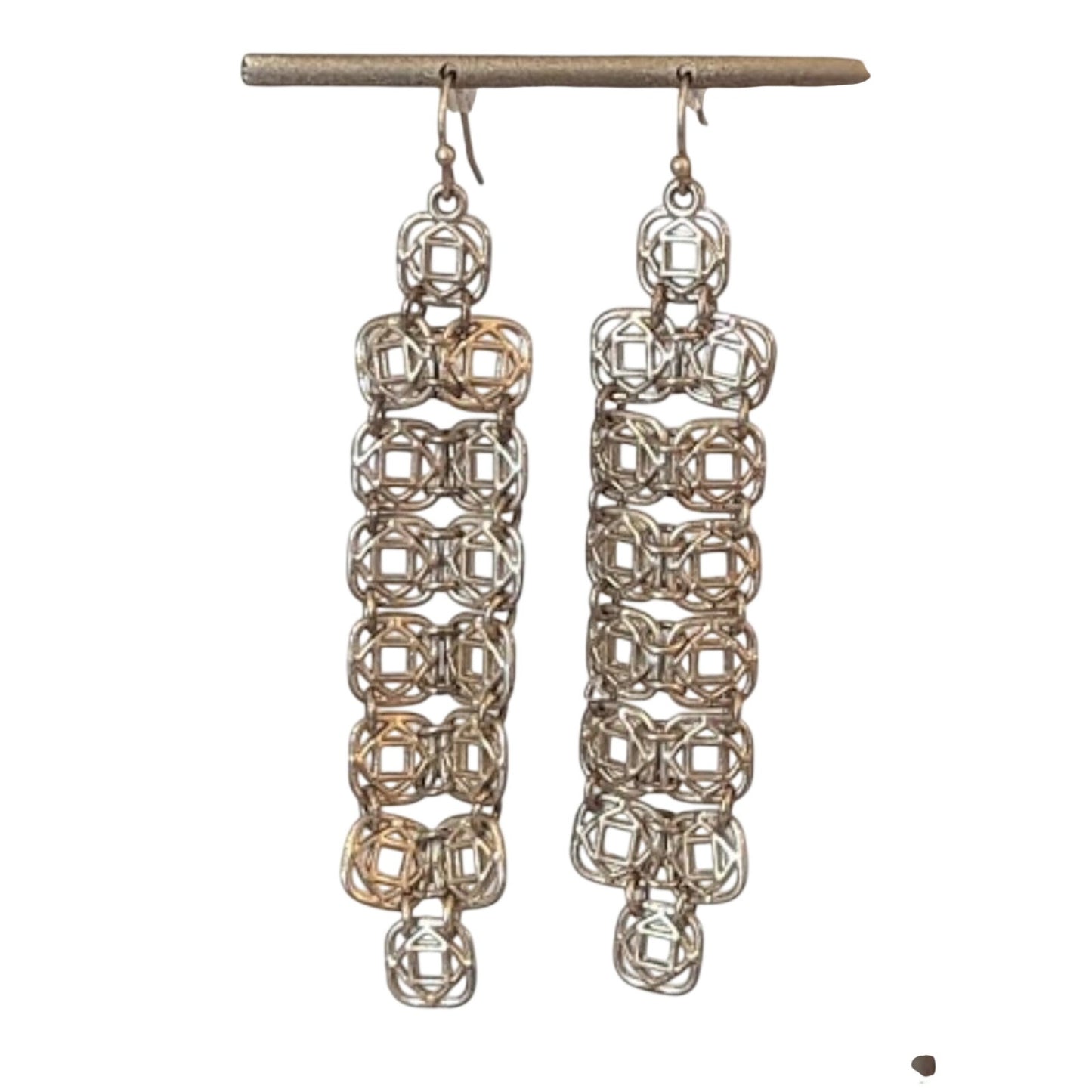 Retired Lia Sophia Gold Tone Chain Articulated Dangle Earrings