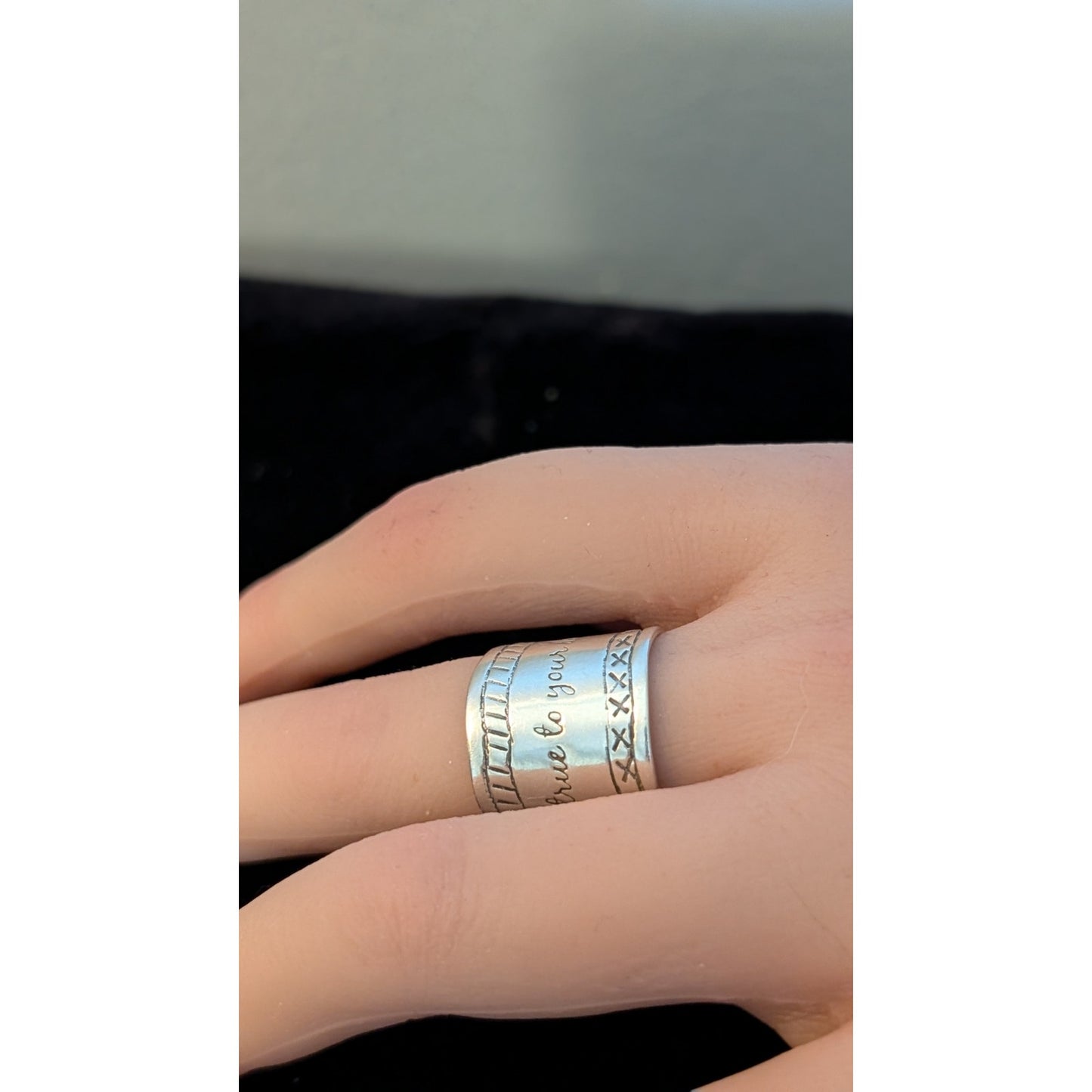 SILPADA 925 Sterling Silver Israel BE TRUE TO YOUR DREAMS Cigar Band Ring Sz 6.5