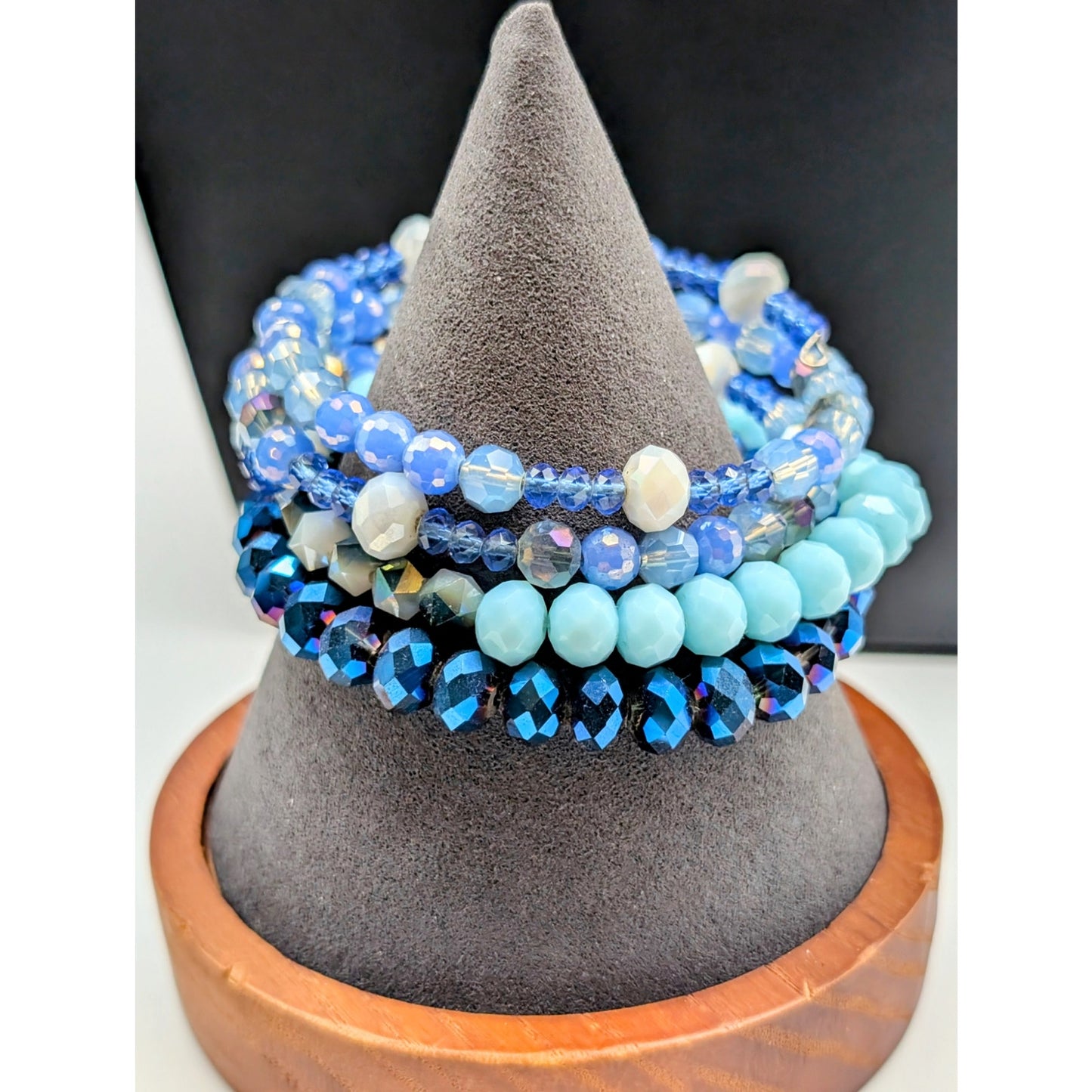 Mixed Lot of Blue Sparkle Stone Crystal Beaded Necklaces & Bracelets
