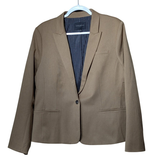 Banana Republic Classic Fit One Button Tan Fully Lined Blazer Womens Size 18