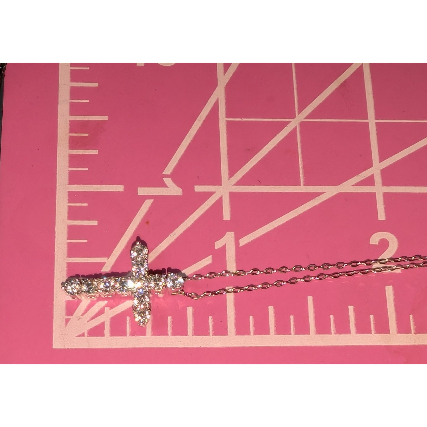 Eliot Danori $55 Silver Tone Sparkling Crystal Cross 16", 17", 18" Necklace NWOT