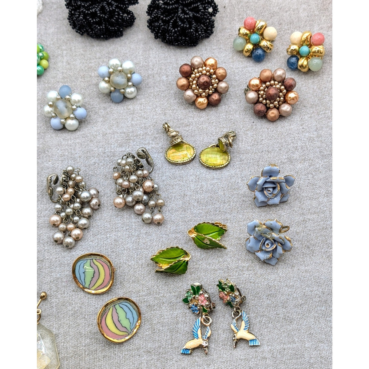 Lot of 27 Pair Vintage Clip On Screw Back Many 'Japan' Earrings
